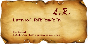 Larnhof Rézmán névjegykártya